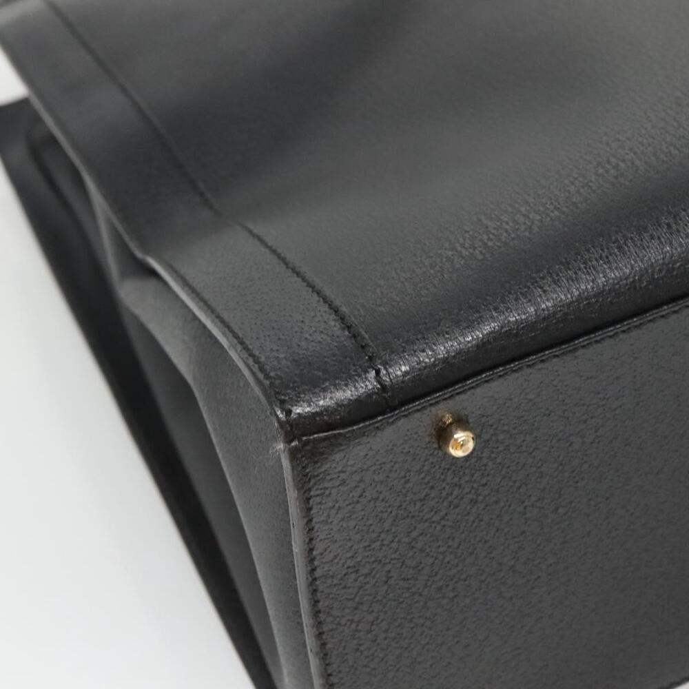 GUCCI Bamboo Hand Bag Leather Black Gold 002 1186 002 1186 - Picture 13 of 16